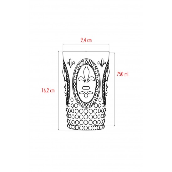 Akrilik Şeffaf 6'lı Uzun Bardak & Su Meşrubat Bardağı 750 ml ( Büyük Boy & Cam Değildir )