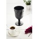 Akrilik Siyah 6'lı Kadeh & Su Meşrubat Kahve Yanı Bardağı 450 ml ( Cam Değildir )