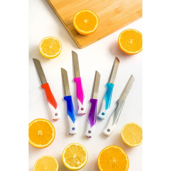 Solingen 6 Lı Meyve Bıçağı Seti Karışık Renk (Çok Keskin Tırtıklı Ağız Yapısı )
