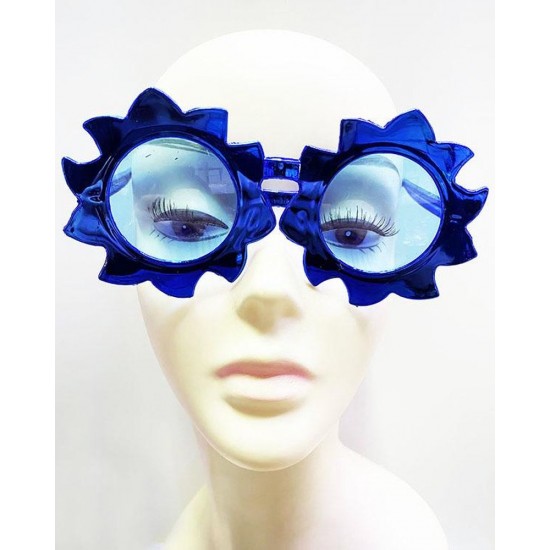 Güneş Model Metalize Parlak Parti Gözlüğü Mavi Renk 14x7 cm