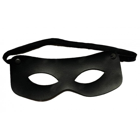 Siyah Renk Vinleks Deri Malzemeden İmal Zorro Maskesi Hırsız Maskesi 7x16 cm
